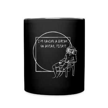 Vitruvianischer Mensch Lustig - Tasse einfarbig - Schwarz - Vorne