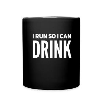 Running and drinking - Full Colour Mug - black - Front