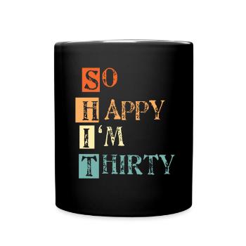 30e anniversaire - Mug uni - noir - Devant