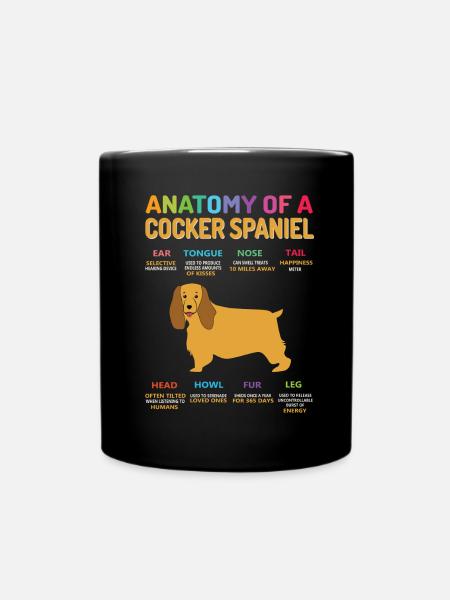 Anatomy of a Cocker Spaniel - Full Colour Mug - black