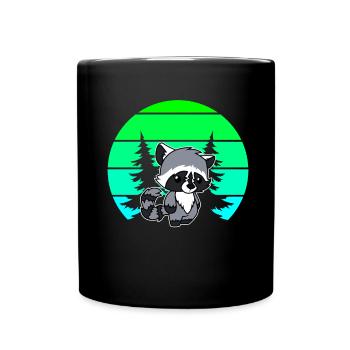 raccoons - Full Colour Mug - black - Front