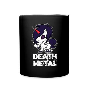 Death Metal Einhorn - Tasse einfarbig - Schwarz - Vorne