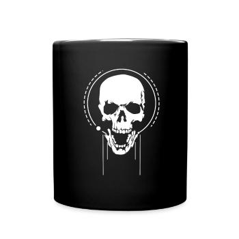 Tête de squelette - Mug uni - noir - Devant
