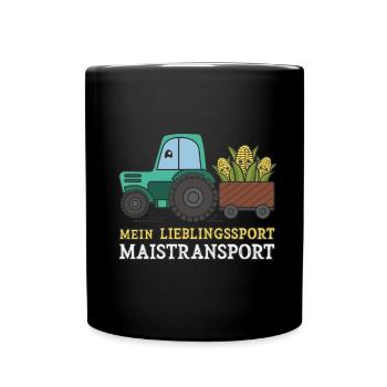 Transport de maïs sport préféré - Mug uni - noir - Devant