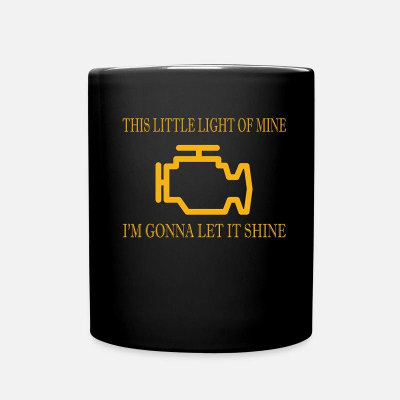 Motorwarnleuchte - Tasse einfarbig - Schwarz