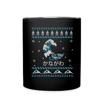 Welle Vor Kanagawa Ugly Christmas - Tasse einfarbig - Schwarz - Vorne