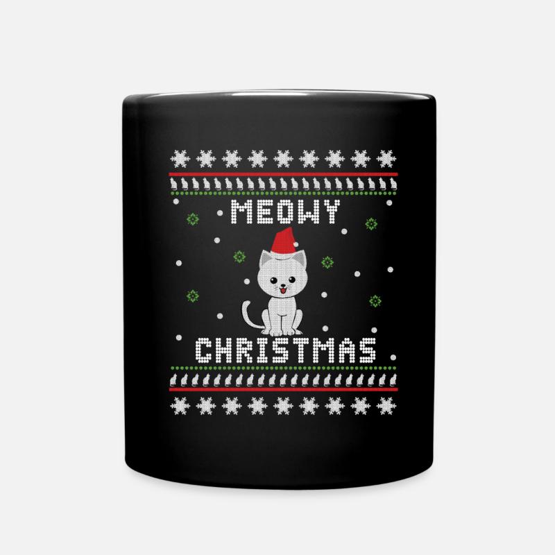 Chats de Noël laids - Mug uni - noir