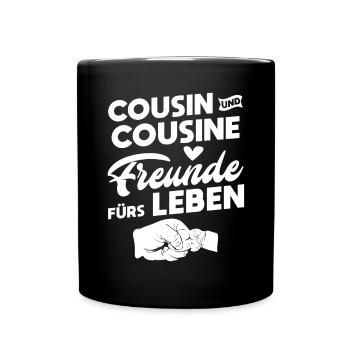COUSIN UND COUSINE FREUNDE FÜRS LEBEN - Tasse einfarbig - Schwarz - Vorne