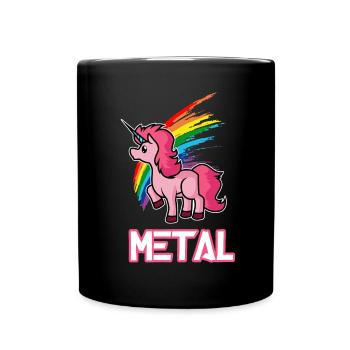 Metal Einhorn - Tasse einfarbig - Schwarz - Vorne