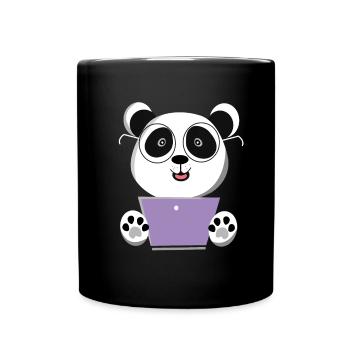 Ordinateur panda - Mug uni - noir - Devant