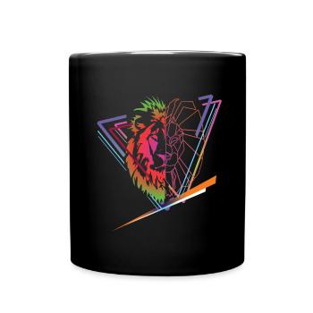 tête de lion - Mug uni - noir - Devant
