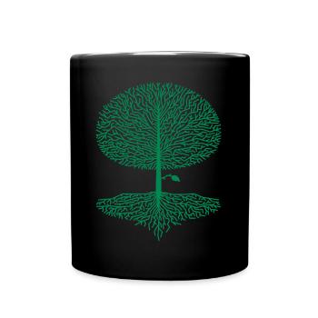 Laubbaum Krone Wald Eiche Buche Natur Linde Äste - Tasse einfarbig - Schwarz - Vorne