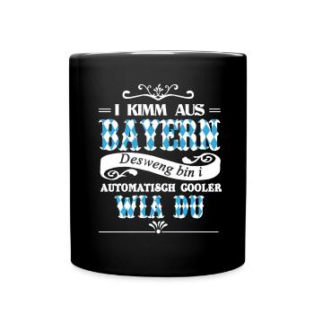 I Kimm Aus Bayern - Tasse einfarbig - Schwarz - Vorne