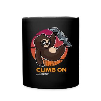 Climbing sloth Funny - Full Colour Mug - black - Front