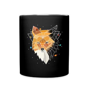 Polygon Fuchs - Tasse einfarbig - Schwarz - Vorne