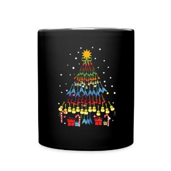 Sapin de Noël de guitares - Mug uni - noir - Devant