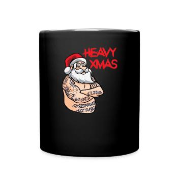 Tatouage de Noël lourd Santa Claus - Mug uni - noir - Devant