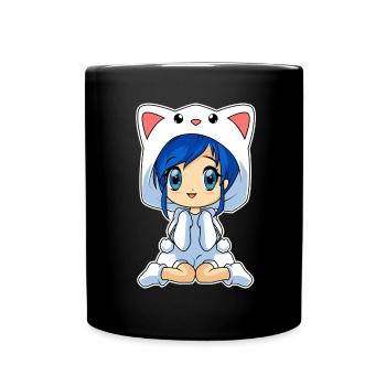Anime Chibi Girl - Full Colour Mug - black - Front