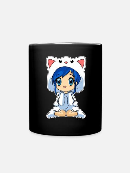 Anime Chibi fille - Mug uni - noir