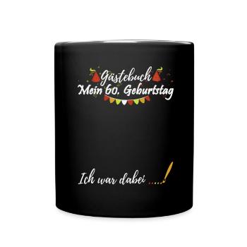 Guestbook 60th Birthday - Full Colour Mug - black - Front