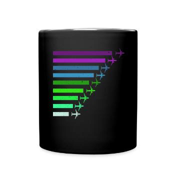 Aircraft colorful - Full Colour Mug - black - Front