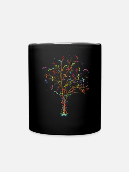 Dragonfly tree - Full Colour Mug - black