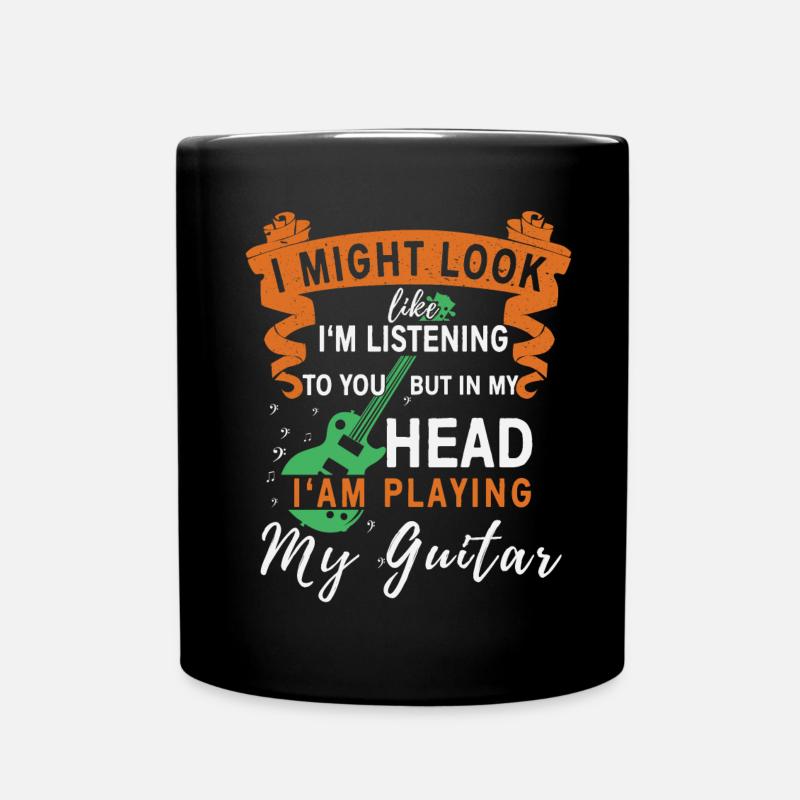 Musician guitars player - Full Colour Mug - black