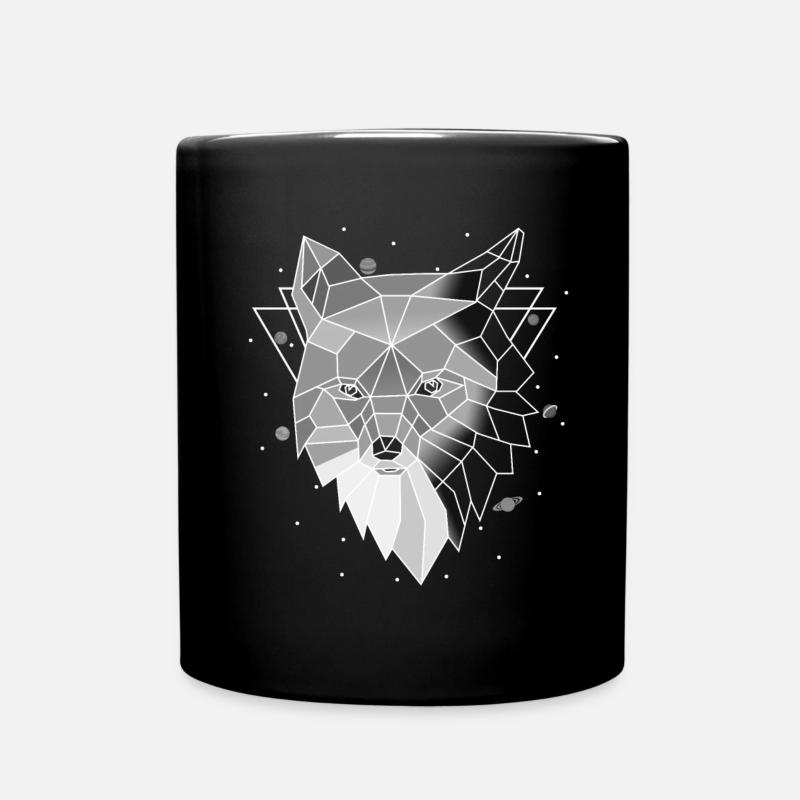 Polygon Wolf - Tasse einfarbig - Schwarz