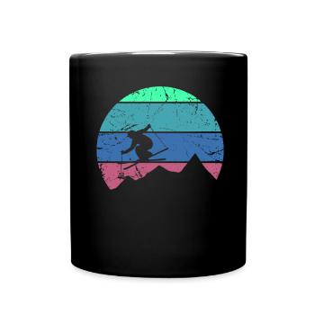Sports d'hiver skieur acrobatique - Mug uni - noir - Devant