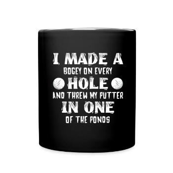 Hole In One Golf Lustig - Tasse einfarbig - Schwarz - Vorne