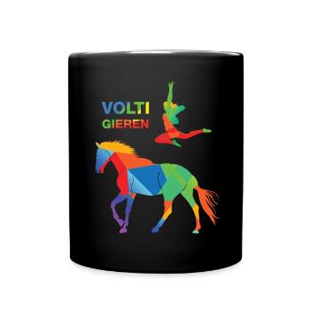 Voltigieren - Tasse einfarbig - Schwarz - Vorne