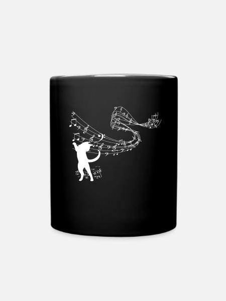 Notes de musique de chat - Mug uni - noir