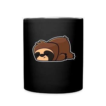 Faules Faultier - Tasse einfarbig - Schwarz - Vorne