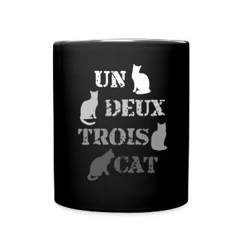 Chats français Un Deux Trois Cat - Mug uni - noir - Devant