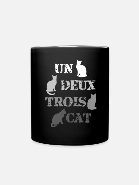 Chats français Un Deux Trois Cat - Mug uni - noir