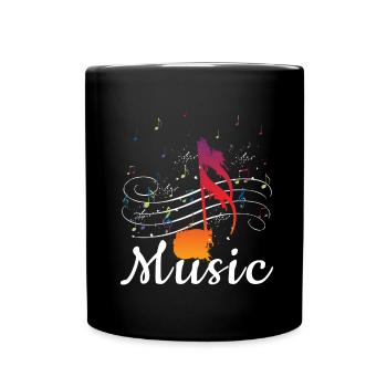 Musik Ist Bunt - Tasse einfarbig - Schwarz - Vorne