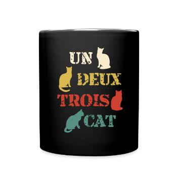 Chats Un Deux Trois Cat - Mug uni - noir - Devant