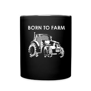 Né au paysan Drôle - Mug uni - noir - Devant