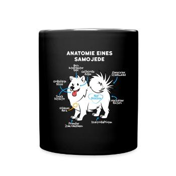 Anatomie Eines Samojede - Tasse einfarbig - Schwarz - Vorne
