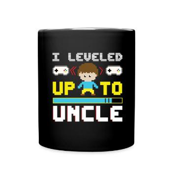 Level Up Zum Onkel - Tasse einfarbig - Schwarz - Vorne