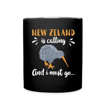 Neuseeland Ruft - Tasse einfarbig - Schwarz - Vorne