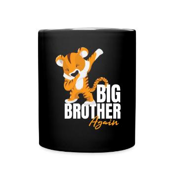 Nochmal Großer Bruder - Tasse einfarbig - Schwarz - Vorne