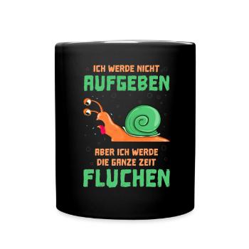 Schneckenrennen Sport Lustig - Tasse einfarbig - Schwarz - Vorne