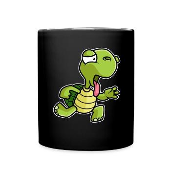 Tortue fitness drôle - Mug uni - noir - Devant