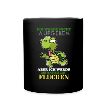 Lahme Schildkröte Fitness Lustig - Tasse einfarbig - Schwarz - Vorne