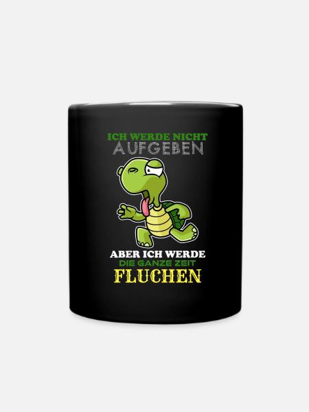 Lahme Schildkröte Fitness Lustig - Tasse einfarbig - Schwarz