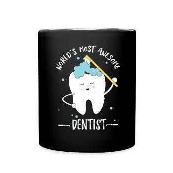 Weltbester Zahnarzt - Tasse einfarbig - Schwarz - Vorne