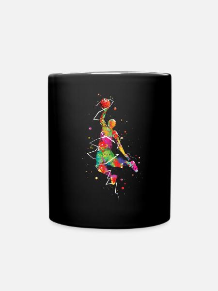 Basketball Dunk - Tasse einfarbig - Schwarz