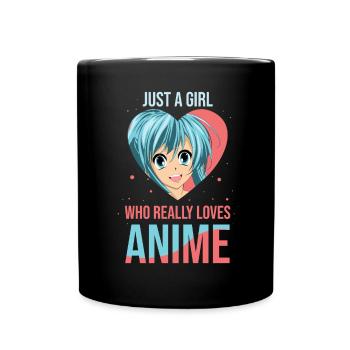Nur Ein Mädchen Das Anime Liebt Otaku - Tasse einfarbig - Schwarz - Vorne