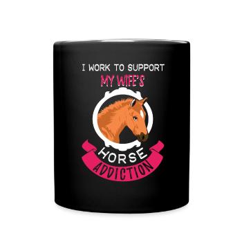 Passion for horses wife - Full Colour Mug - black - Front